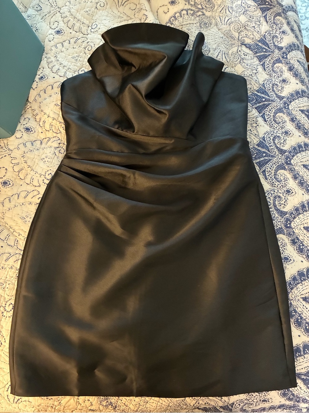 Strapless Black Satin Cocktail Dress NWT size large